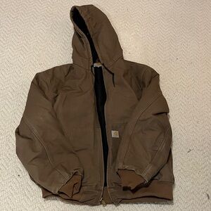 Carhartt Men's Brown Hooded Heavy Duty Insulated Jacket